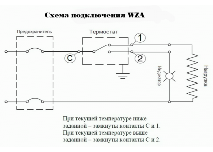 Терморегулятор капиллярный WZA-110E 30-110°С 16А