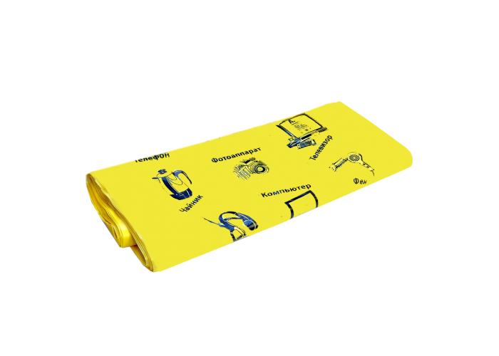 Пакет майка ПНД «Электроника» желтый (23 мкм) (50 шт.)